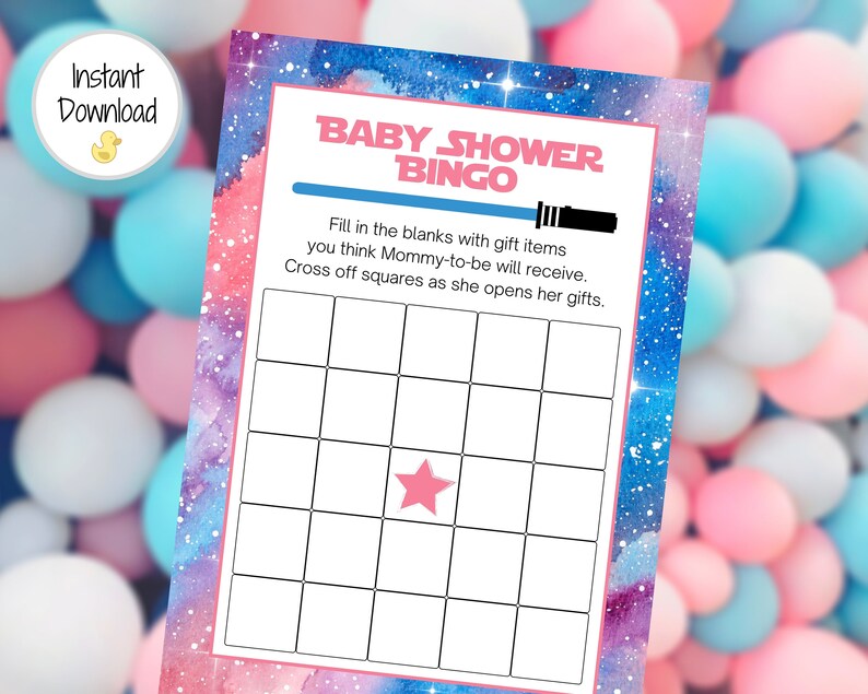 Baby Shower Instant Download Pink Jedi Baby Shower 8 Baby Shower Games Bundle Baby Shower Games Pack SW1 Baby Shower Games Printable