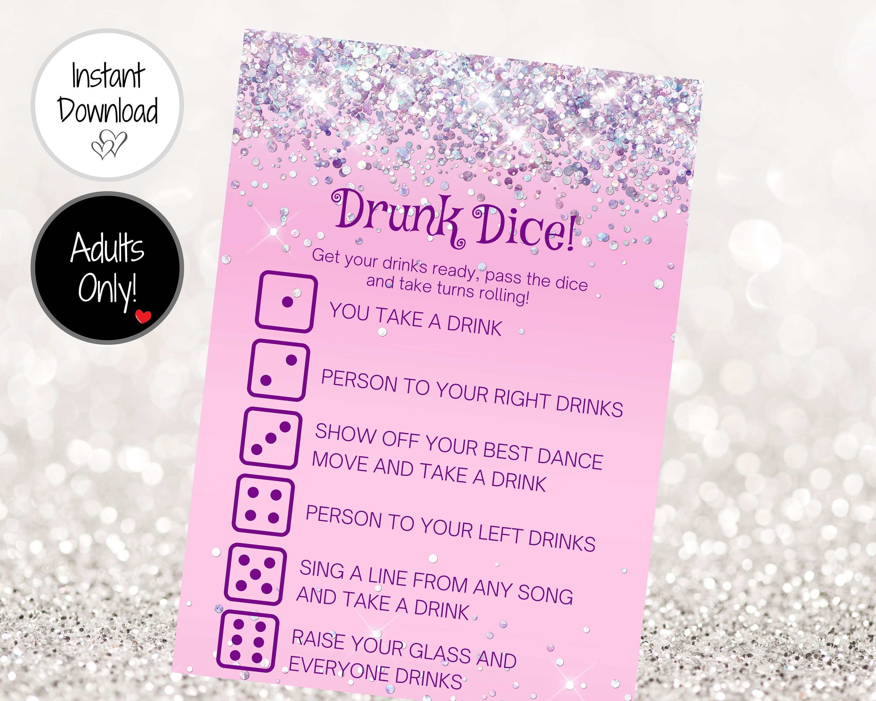 Drunk Dice Drinking Game Hen Party Game Party Games Etsy