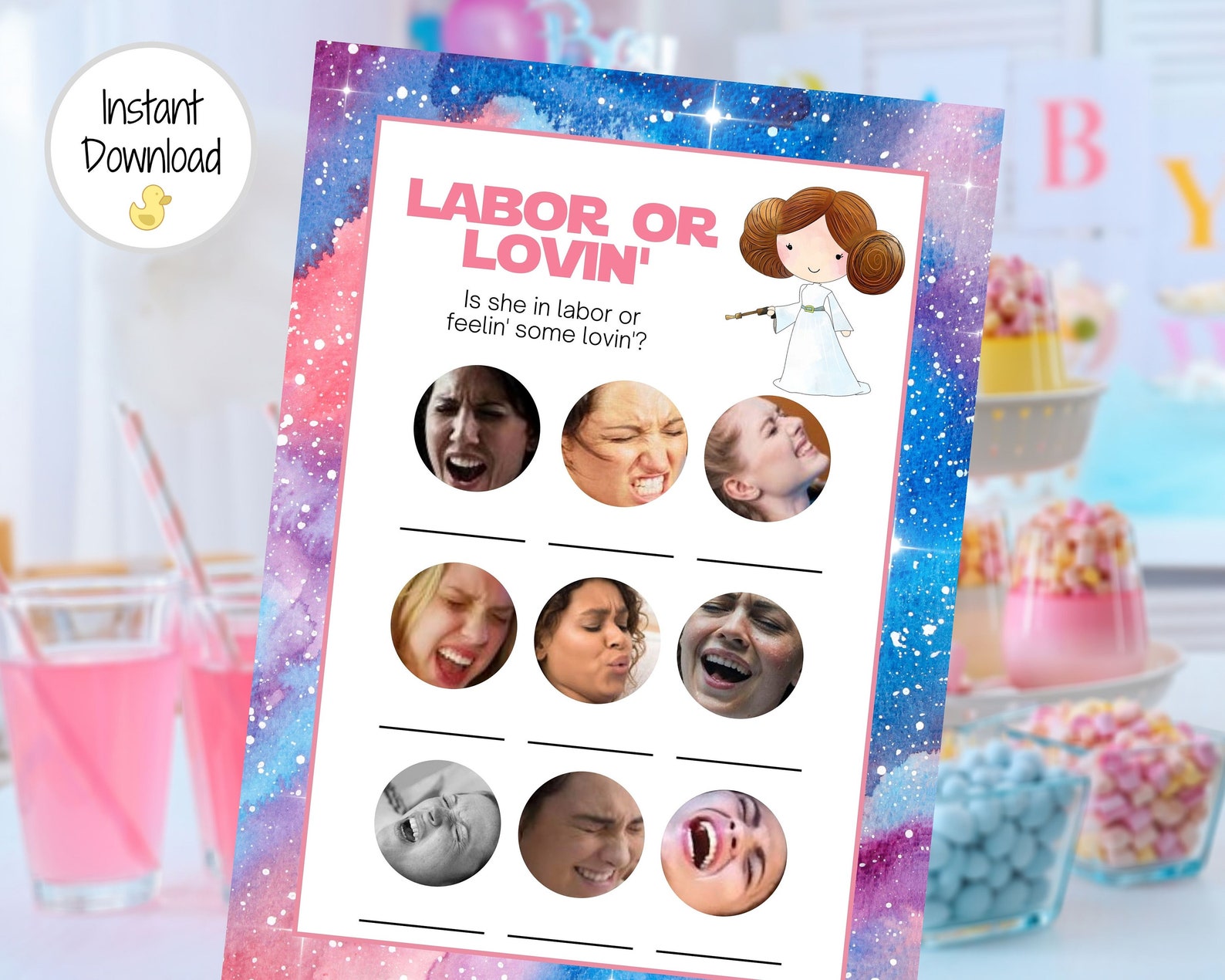 Lovin Or Labor Printable Baby Shower Game Digital Bab vrogue.co