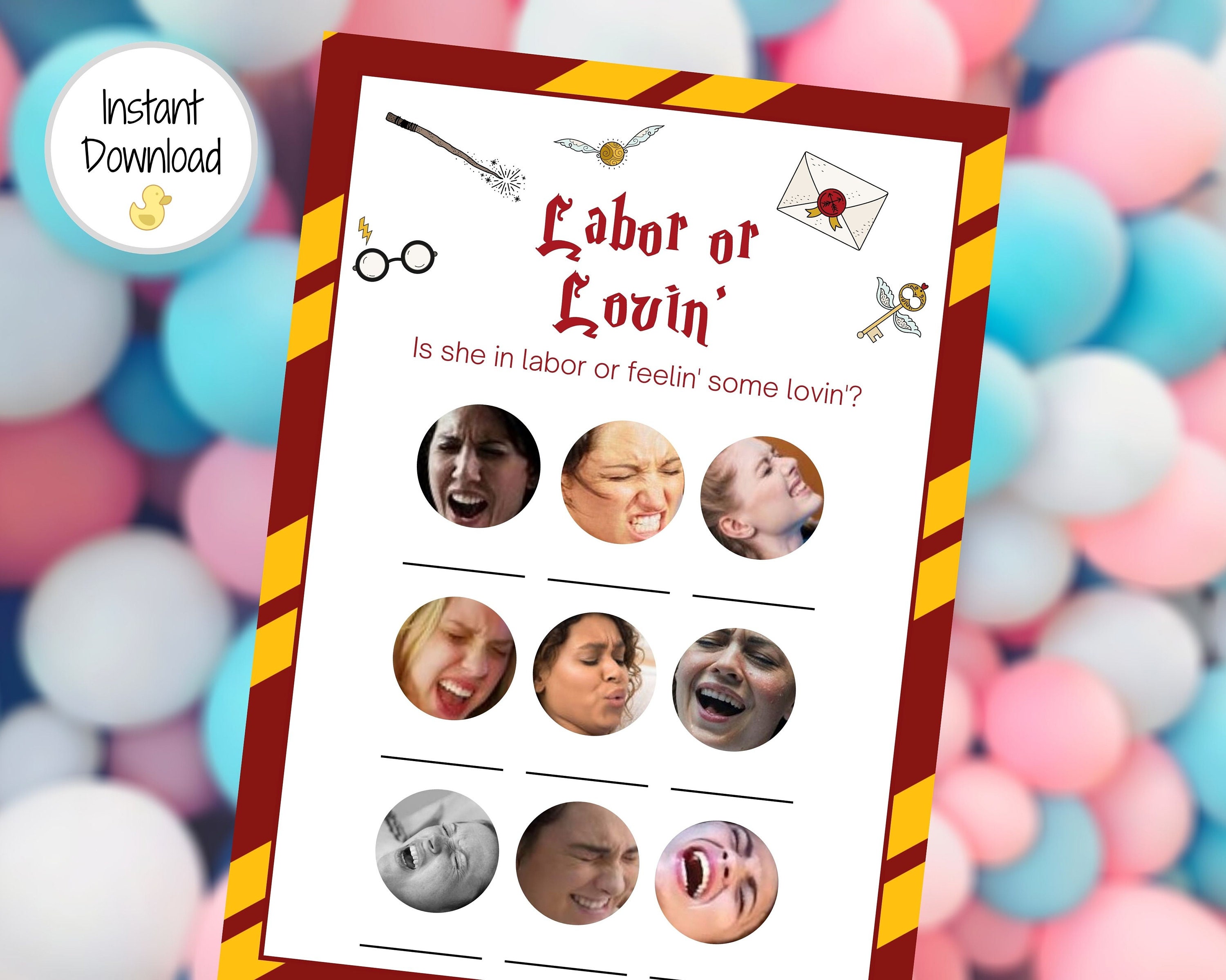 Love Or Labor Baby Shower Game Printable