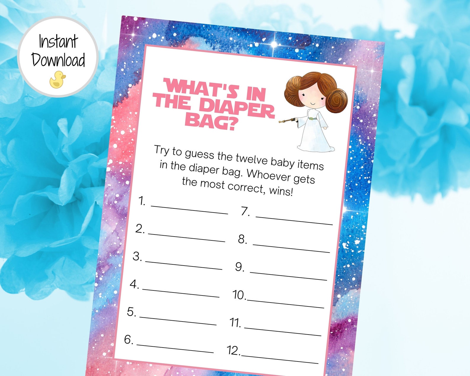What's In The Diaper Bag Game Baby Shower Game Printable Etsy