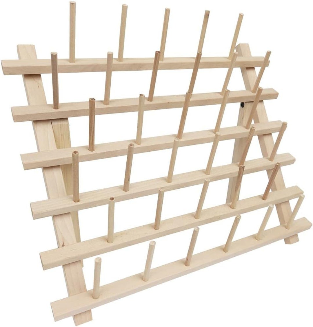 Large Cone Thread Rack 2-33 Spool Cone Wood Thread Racks (holds 66 Spools) Hardwood ...