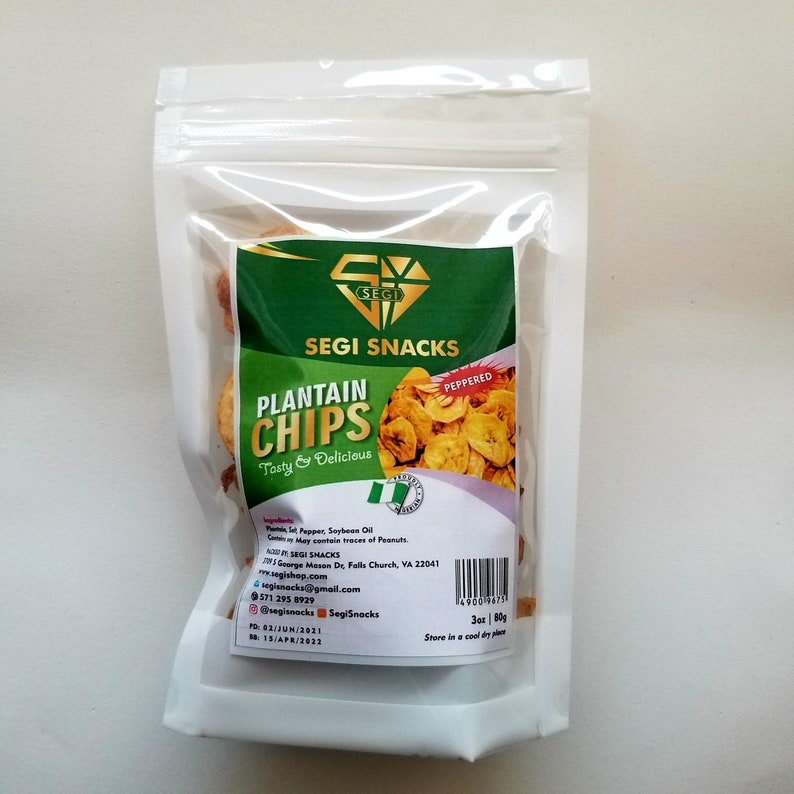 Peppered or Unpeppered Plantain Chips 80g image 1