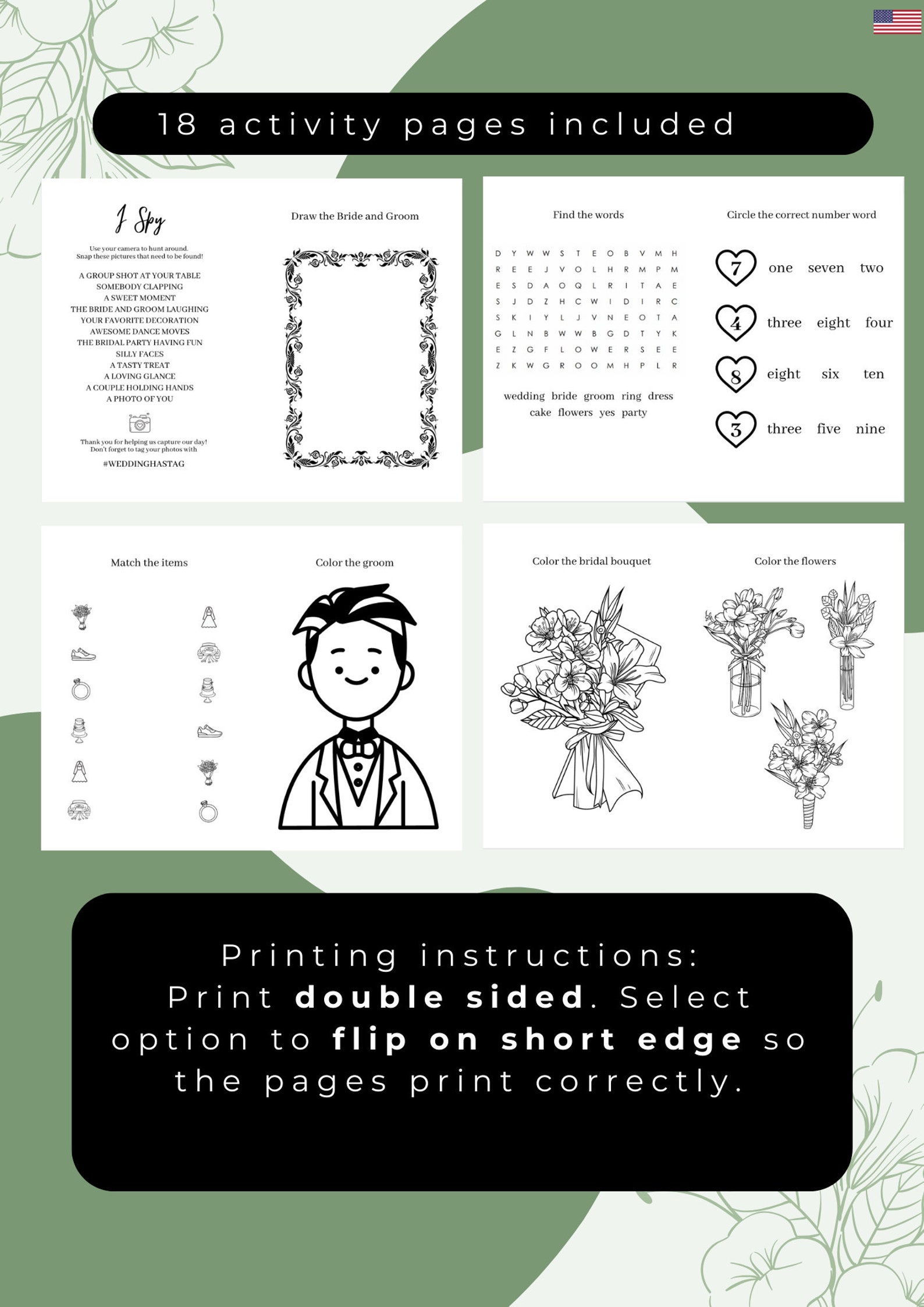 Kids Activity Book for Wedding Printable | English | Personalized Cover ...