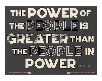 The Power of the People Cory Booker Quote Yard Sign