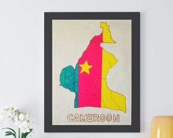 Cameroon's map wall decor, digital print art