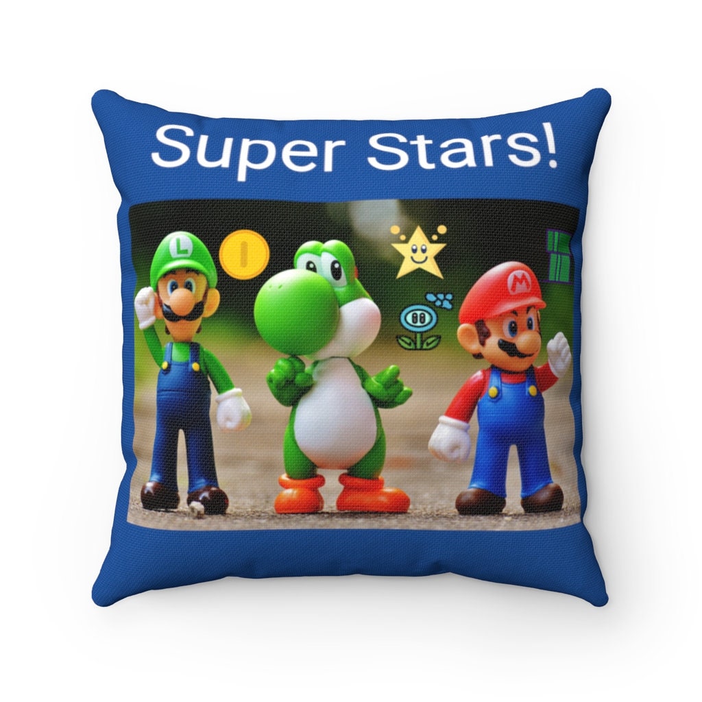Super Mario Square Pillow Case Etsy