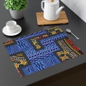 Modern African design Placemat set of 2, 4 or 6, 100% percent cotton placemat, elegant placemat for a special dinning experience.