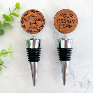 personalized wine stopper wedding gift for couple, custom engraved wine bottle stopper wood, engagement gift wine stopper, newlywed gift