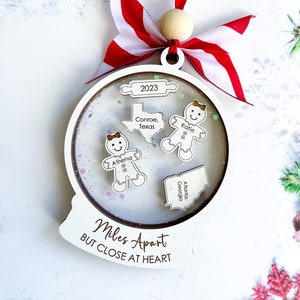 long distance christmas ornament 2025, miles apart but close at heart ornament, personalized long distance gift for best friend