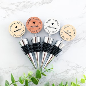 personalized wine stopper for a wedding gift, custom wine bottle stopper, engagement gifts for couple unique, anniversary gifts for him