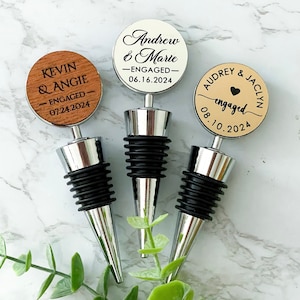 personalized wine stopper wedding gift for couple, custom bottle stopper, engagement gift, gift for bride to be, anniversary gifts for him