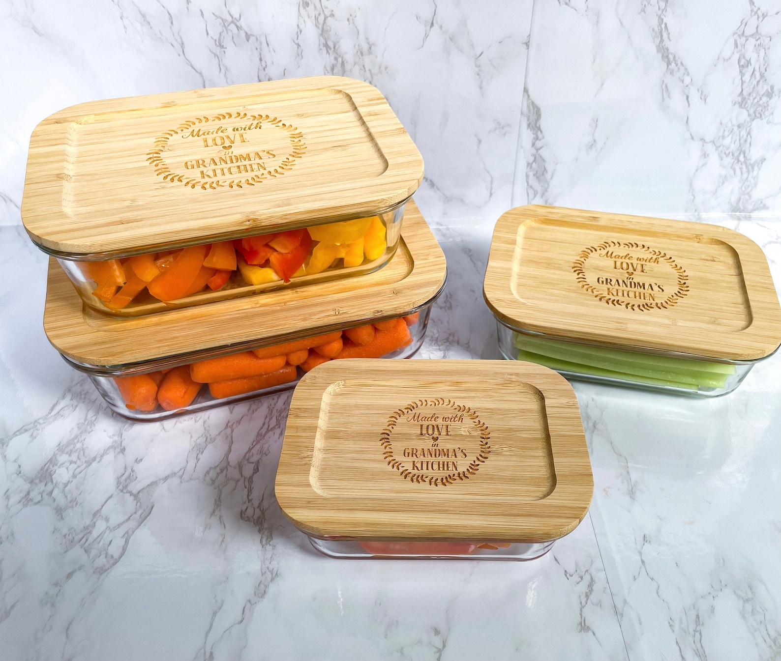 Ecofriendly Personalized Glass Tupperware Set Containers for Etsy