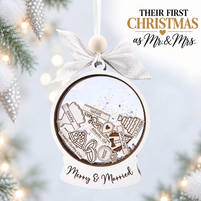 Newlywed Ornament 2026, Personalized Wedding Ornament, Our First Newlywed Ornament 2026, Personalized Wedding Ornament, Our First