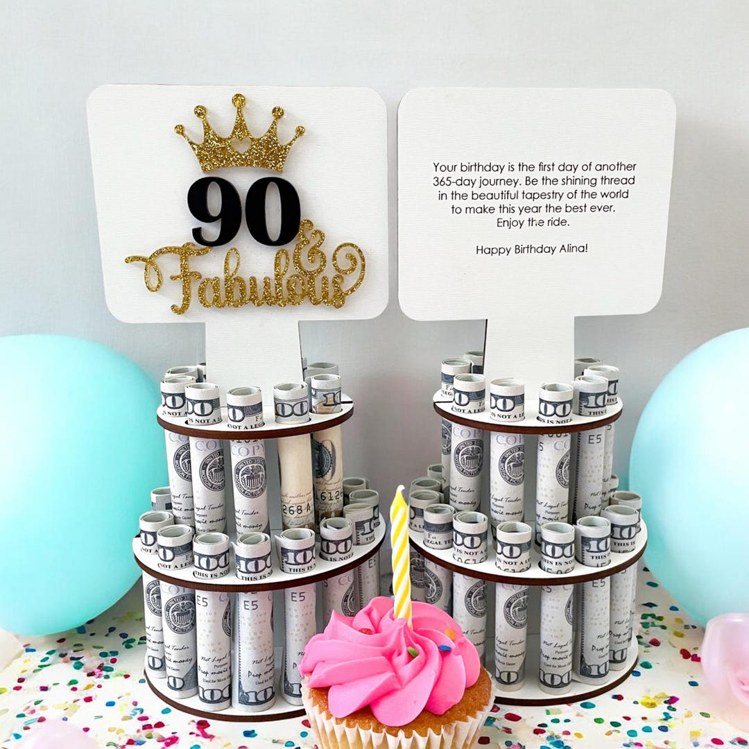 90 and Fabulous, Birthday Money Holder, Personalized 90th Birthday
