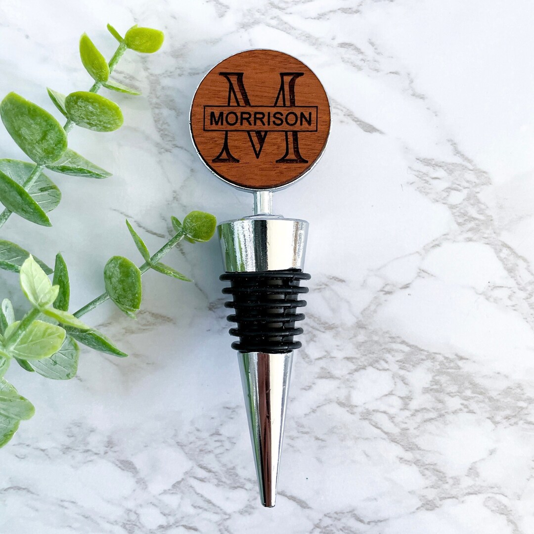 Personalized Wine Stopper Wedding Gift for Couple, Custom Engraved Wine