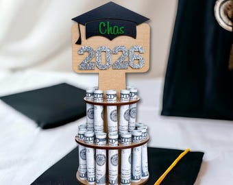 Personalized Graduation Money Holder, Custom Grad Money Stand, College High School Phd Graduation Gifts, Masters Degree, Class of 2026