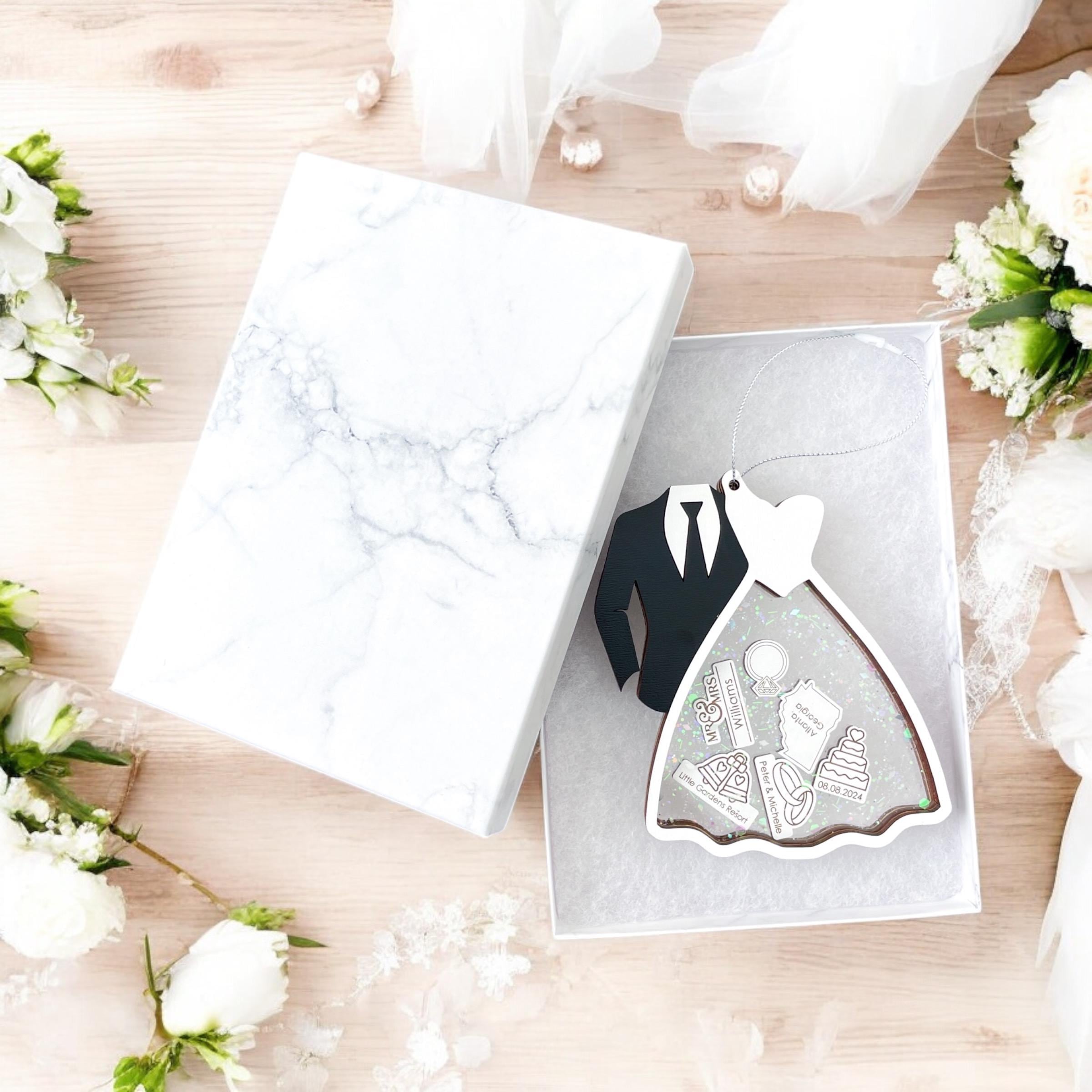personalized wedding ornament, custom first christmas married 2025, newlywed gift for couple, bridal shower gift, bride and groom ornament
