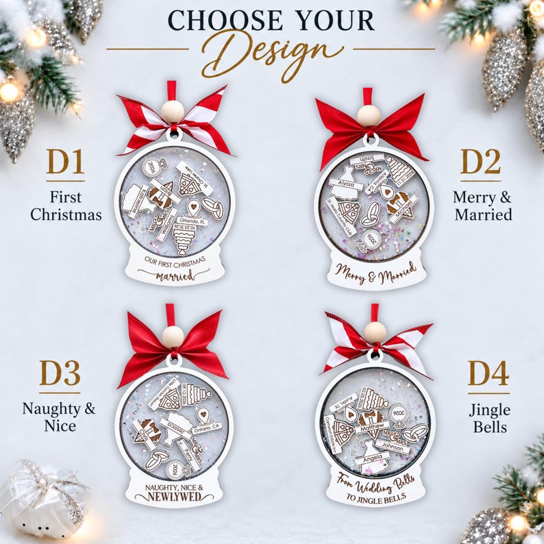 Newlywed Ornament 2026, Personalized Wedding Ornament, Our First Newlywed Ornament 2026, Personalized Wedding Ornament, Our First