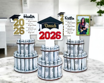 personalized graduation money holder, graduation decorations class of 2026, money tree gift for son or daughter, masters phd graduation gift