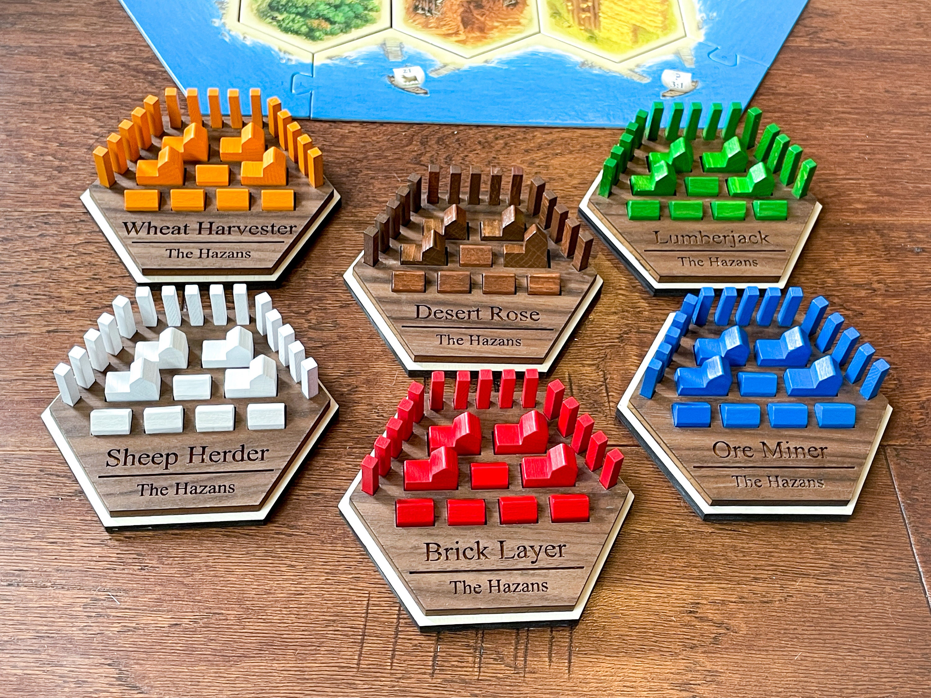 GAME PIECE HOLDER Catan Organizer Personalized Set Of 6 Etsy