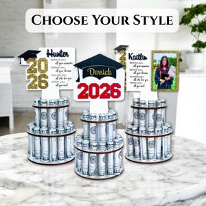 personalized graduation money holder 2026, graduation money tree gifts for her, college graduation gifts, high school graduation money cake image 2