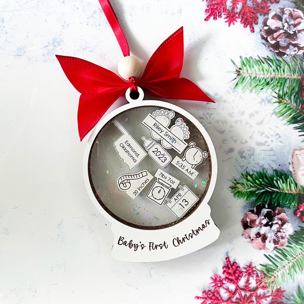 babys first christmas ornament 2023, personalized baby ornaments christmas, handmade ornaments, personalized ornaments for grandchild