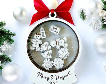 expecting parents christmas ornament, personalized pregnancy ornament, parents to be gift, baby coming soon, pregnancy reveal to husband