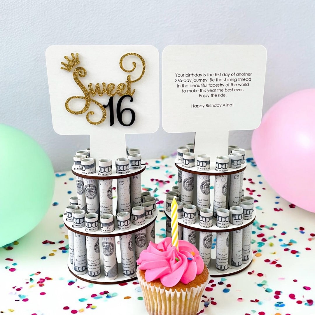 TOYEISHI 16 Happy Birthday Money Box For Cash Gift, 16th Birthday Decorations For Boys And Girls, Gifts For 16 Year Old Boy, Boy Gift Ideas, Cool Things For Teen -Blue With