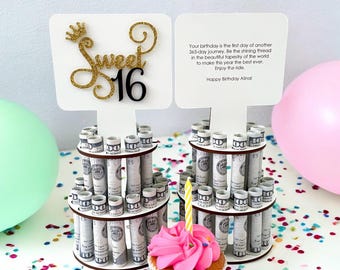 16 cadeaux pour les filles, cadeau du 16e anniversaire, porte-monnaie d'anniversaire personnalisé, cadeaux uniques pour elle, cadeau d'anniversaire en argent pour adolescente