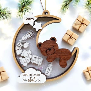 Worth Every Shot IVF Baby Gift, Rainbow Baby Pregnancy Announcement Ornament, Personalized Baby Keepsake, Miracle Baby Christmas Ornament