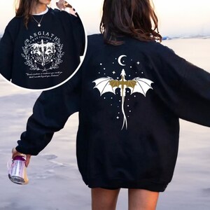 Vintage Basgiath War College Double-Sided Sweatshirt, Fourth Wing Riders & "Fly or Die" Design, Violet Sorrengail Bookish Hoodie