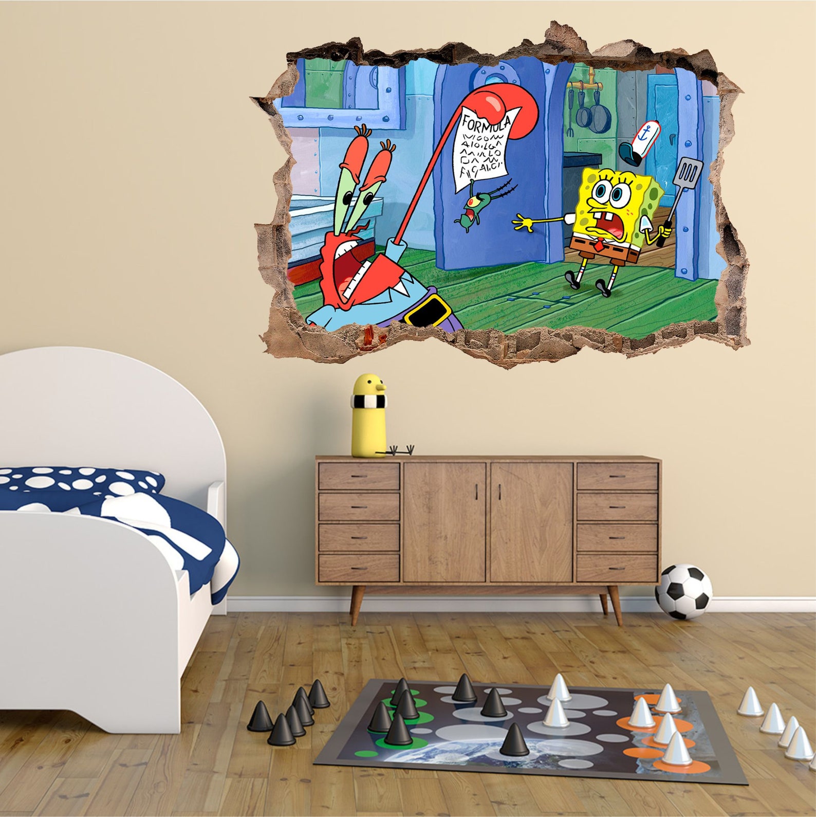 SpongeBob 3D Wall Decal Wall Sticker Wall Decor Wall Art Etsy