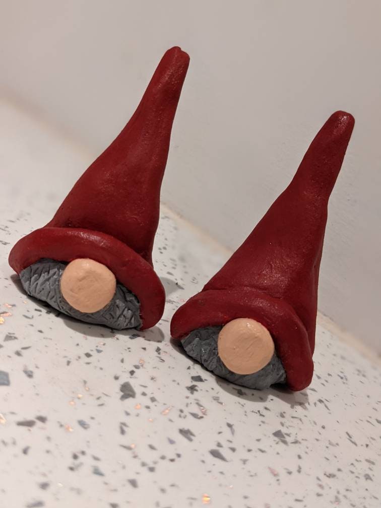 Air drying clay tiny gnomes/ garden gnomes Etsy