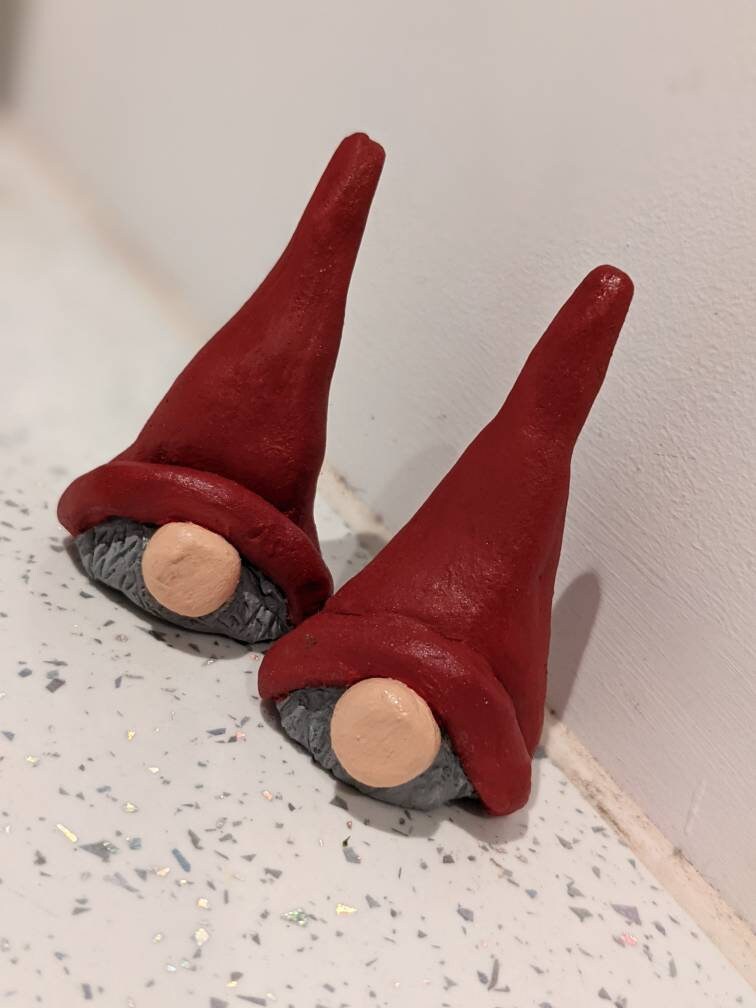 Air drying clay tiny gnomes/ garden gnomes Etsy