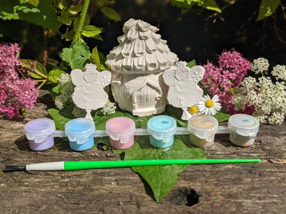 Children's paint your own fairy garden set kids Etsy