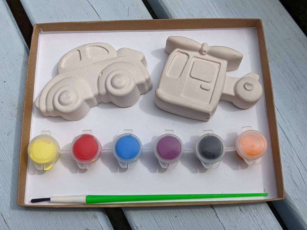 Children's paint your own vehicle set kids activities Etsy