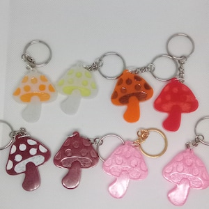 Resin Mushroom Keychains