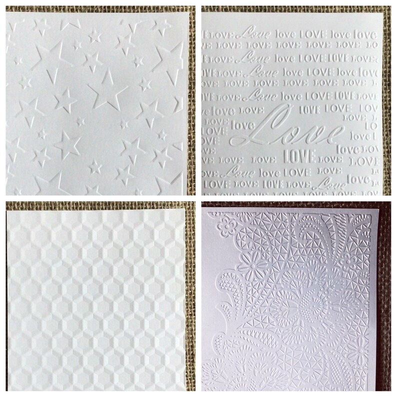 Embossed Cardstock White A6 5pk Various Designs for Card Etsy UK