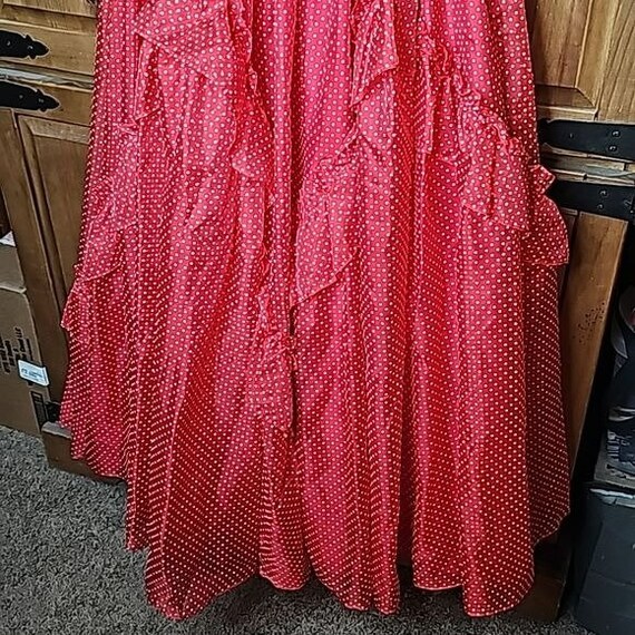Gunne Sax By Jessica McClintok Red and White Swiss Do… - Gem