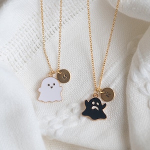 Halloween Cute Ghosts Charm Necklace, Personalized spooky necklace, Fall Jewelry, Gifts for friends, sister, coworker