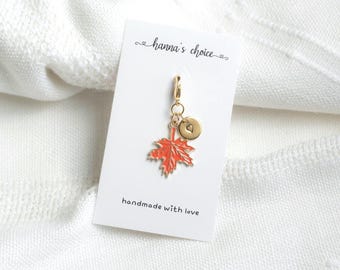 Maple Leaf Planner Charm: Zipper Charm, Fall Jewelry