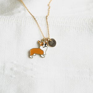 Brown Corgi Necklace: Personalized Puppy Lover Gift Jewelry