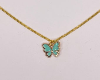 enamel butterfly necklace