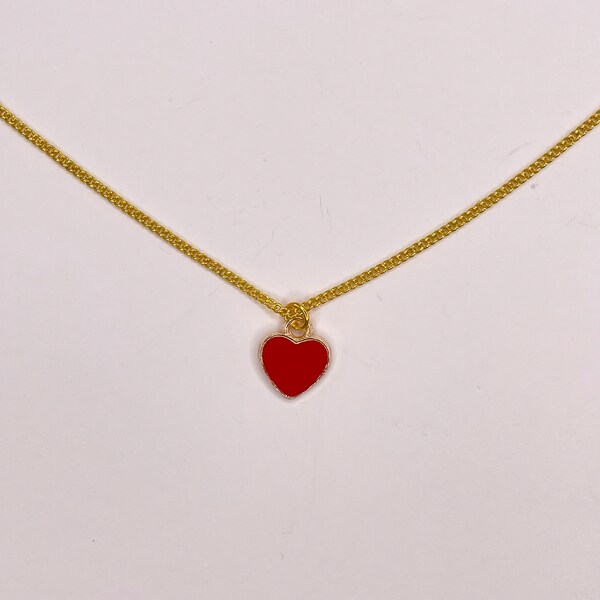 Red + Scarlet Heart Necklace