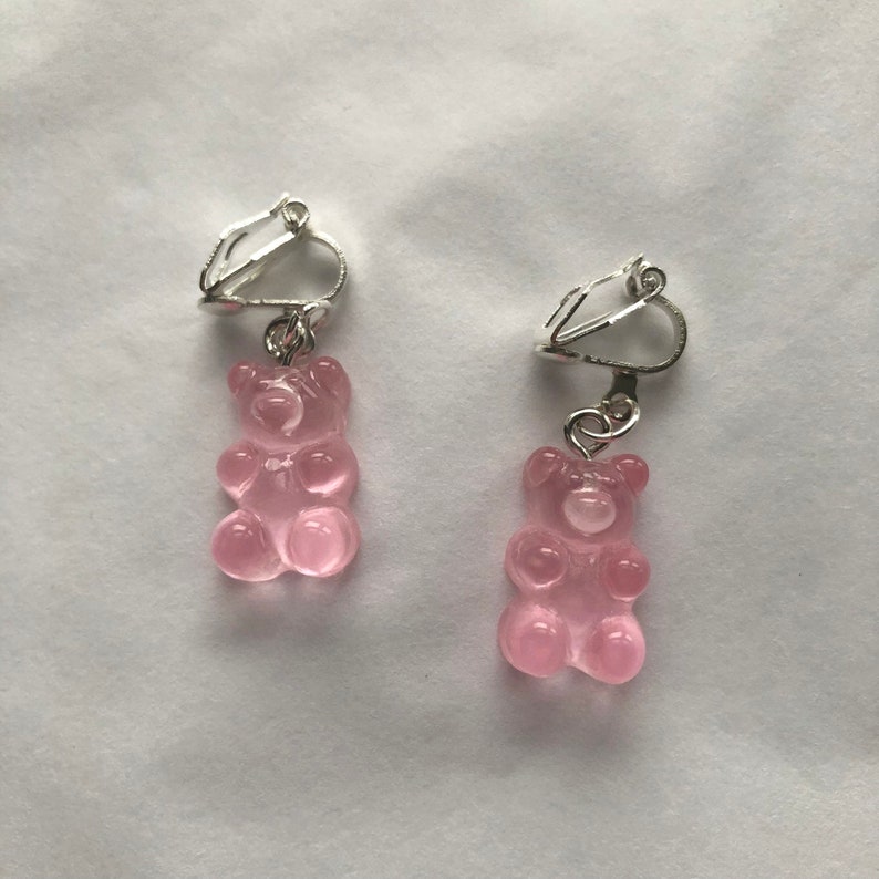 clip on/hook gummy bear earrings customisable pair 