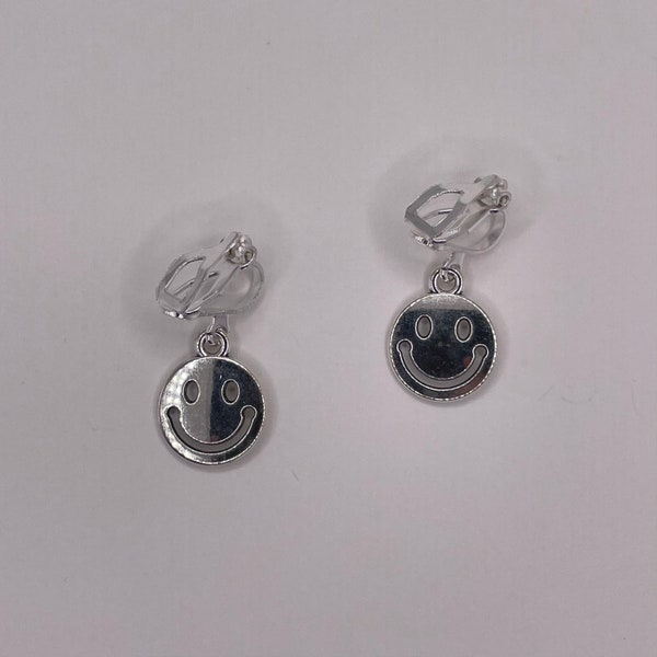 clip on/hook smiley face emoji earrings