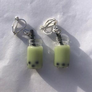 clip on/hook bubble tea boba earrings customisable