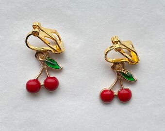 Cherry clip on best sale earrings