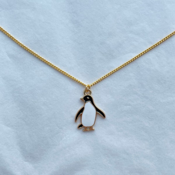 pinguïn ketting goud